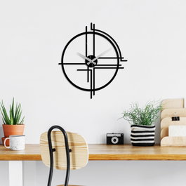 Wallity Reloj de Pared Decorativo de Metal Negro